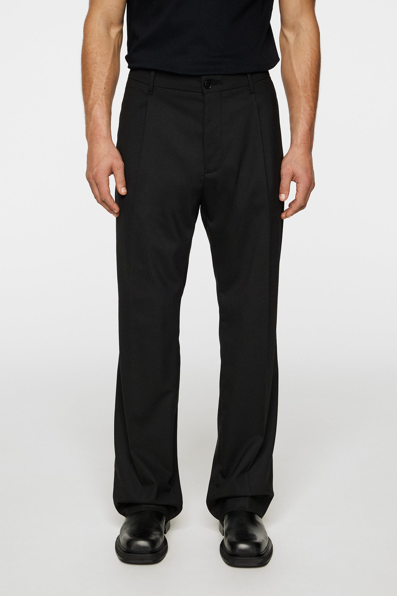 Men | Haij Pleated Twill Pants | Black
