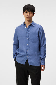 Men | Reg LS Clean Linen Shirt | Bijou Blue