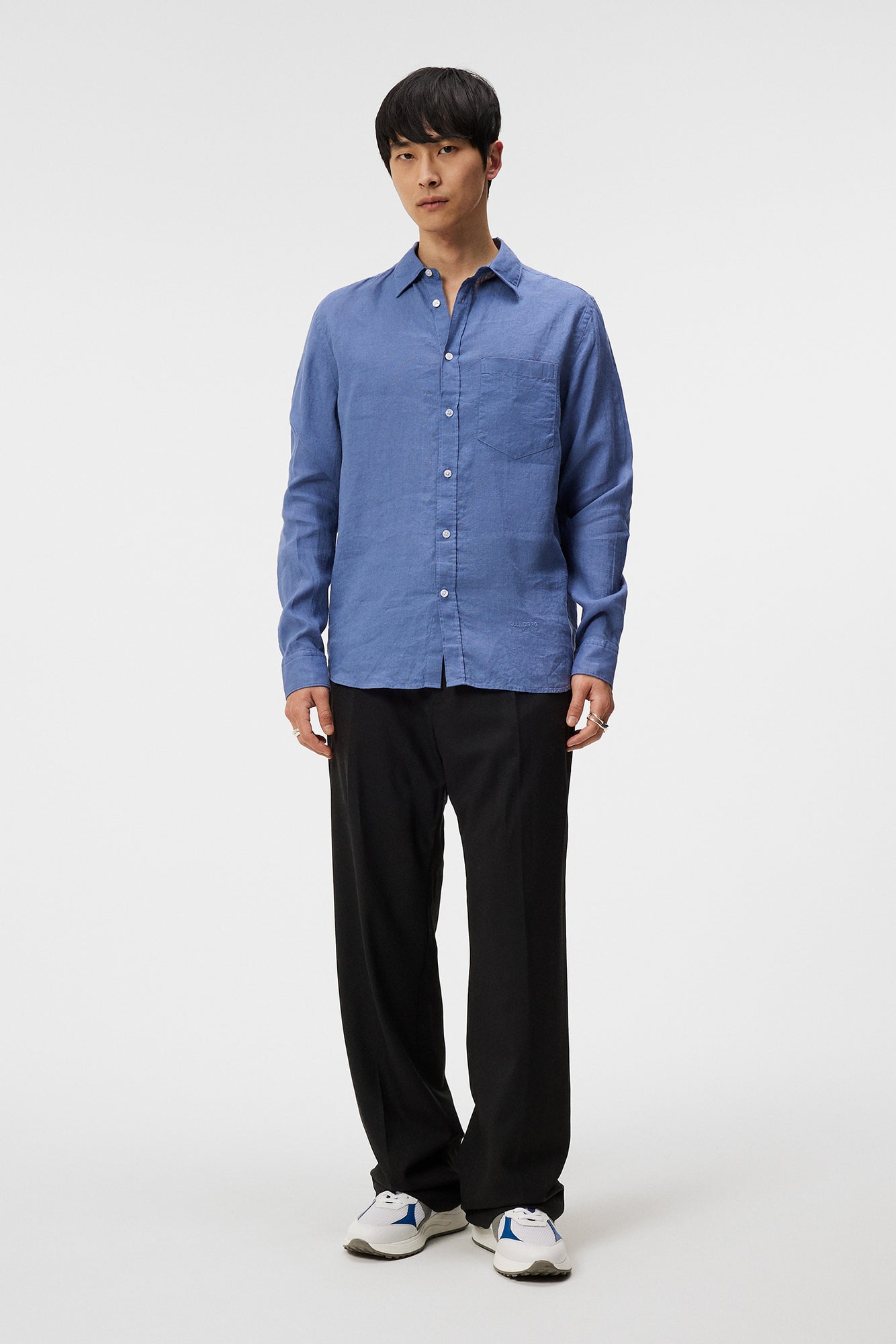 Men | Reg LS Clean Linen Shirt | Bijou Blue