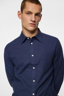 Men | Light Flannel Slim Shirt | JL Navy