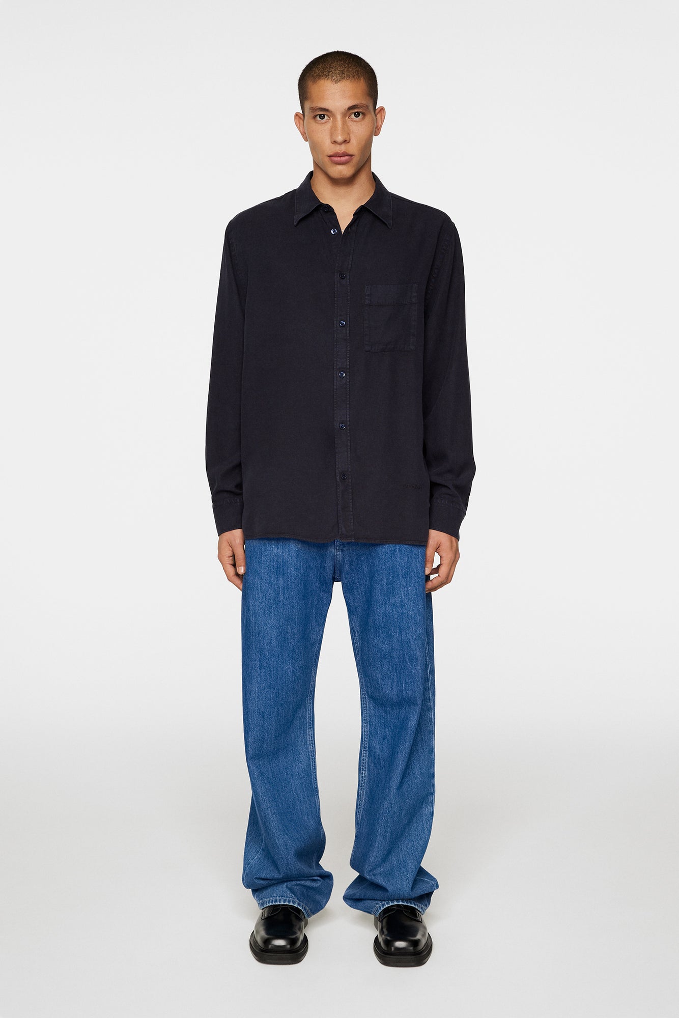 Men | Reg Struct GMD Tencel Shirt | JL Navy