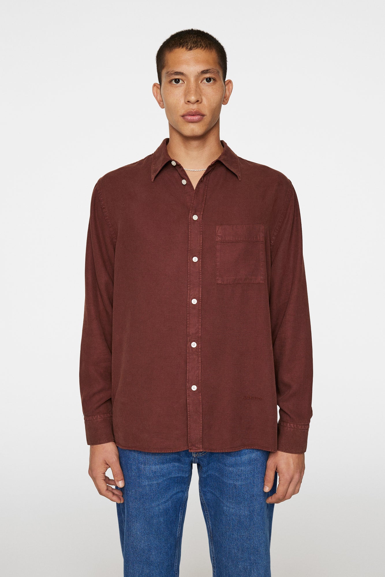 Men | Reg Struct GMD Tencel Shirt | Bitter Chocolate
