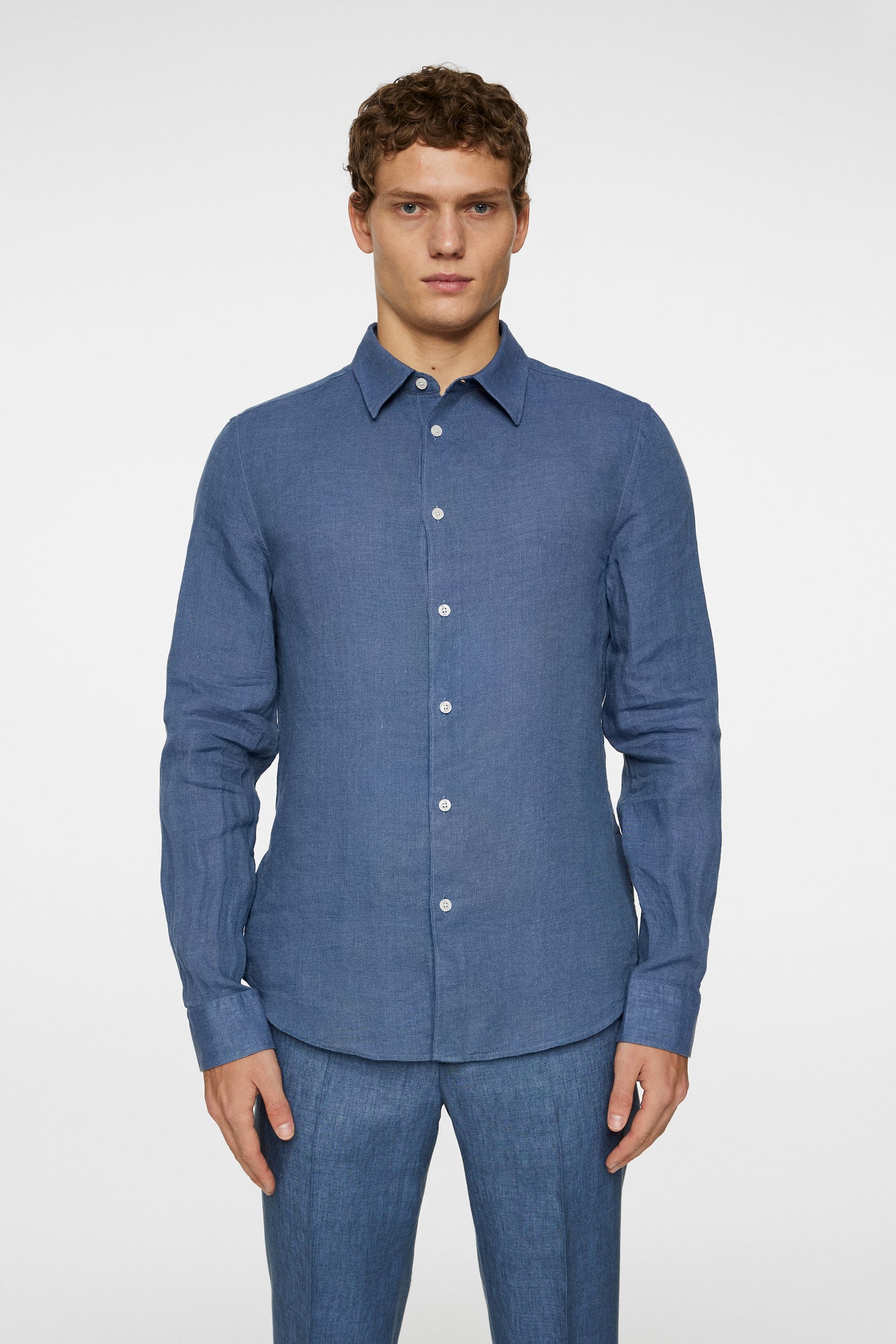 Men | Slim LS Linen Melange Shirt | Rain Washed