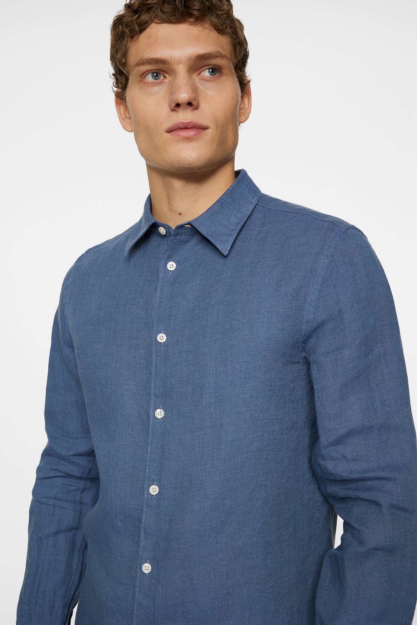 Men | Slim LS Linen Melange Shirt | Rain Washed
