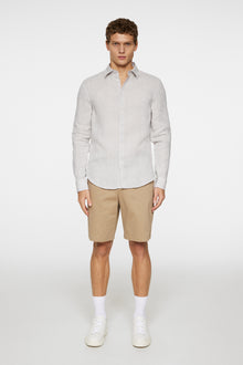 Men | Slim LS Linen Melange Shirt | Moonbeam