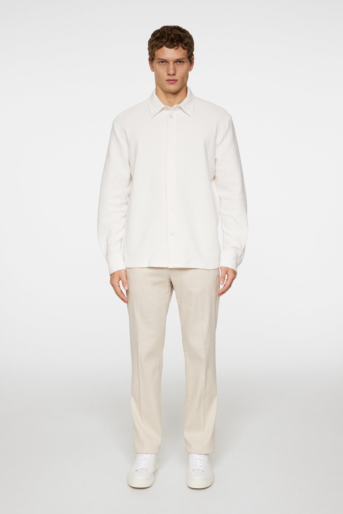 Men | Reg LS Crinkle Jersey Shirt | Cloud White