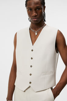 Men | Walid Double weave Waistcoat | Moonbeam