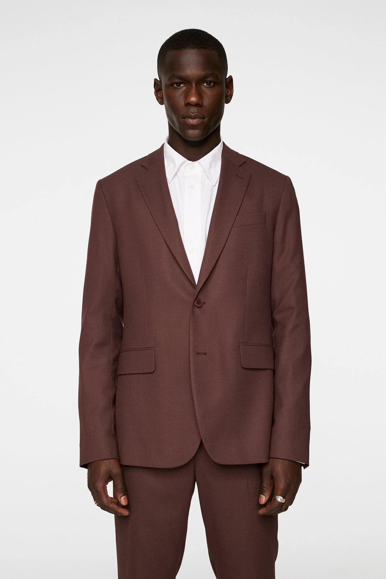 Men | Elton U Active Hopsack Blazer | Bitter Chocolate