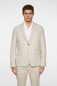 Men | Elton U Super Linen Blazer | Moonbeam