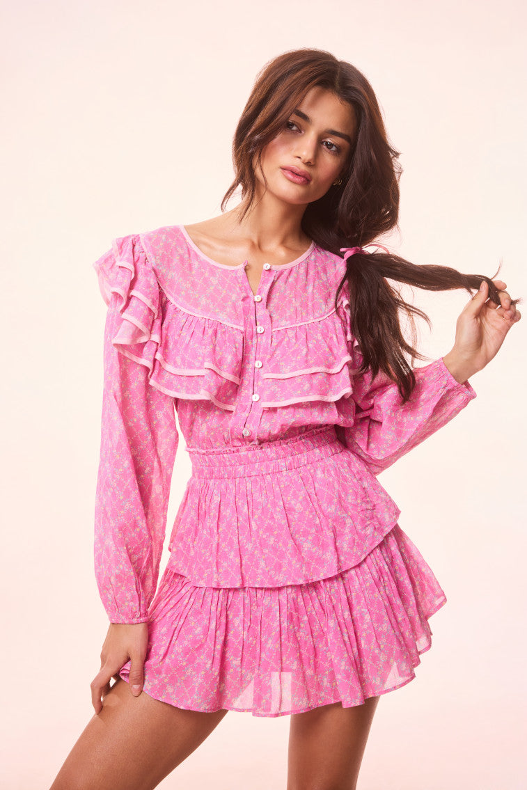 Rosamina Re-Edition Floral Mini Dress | Fuchsia Berry