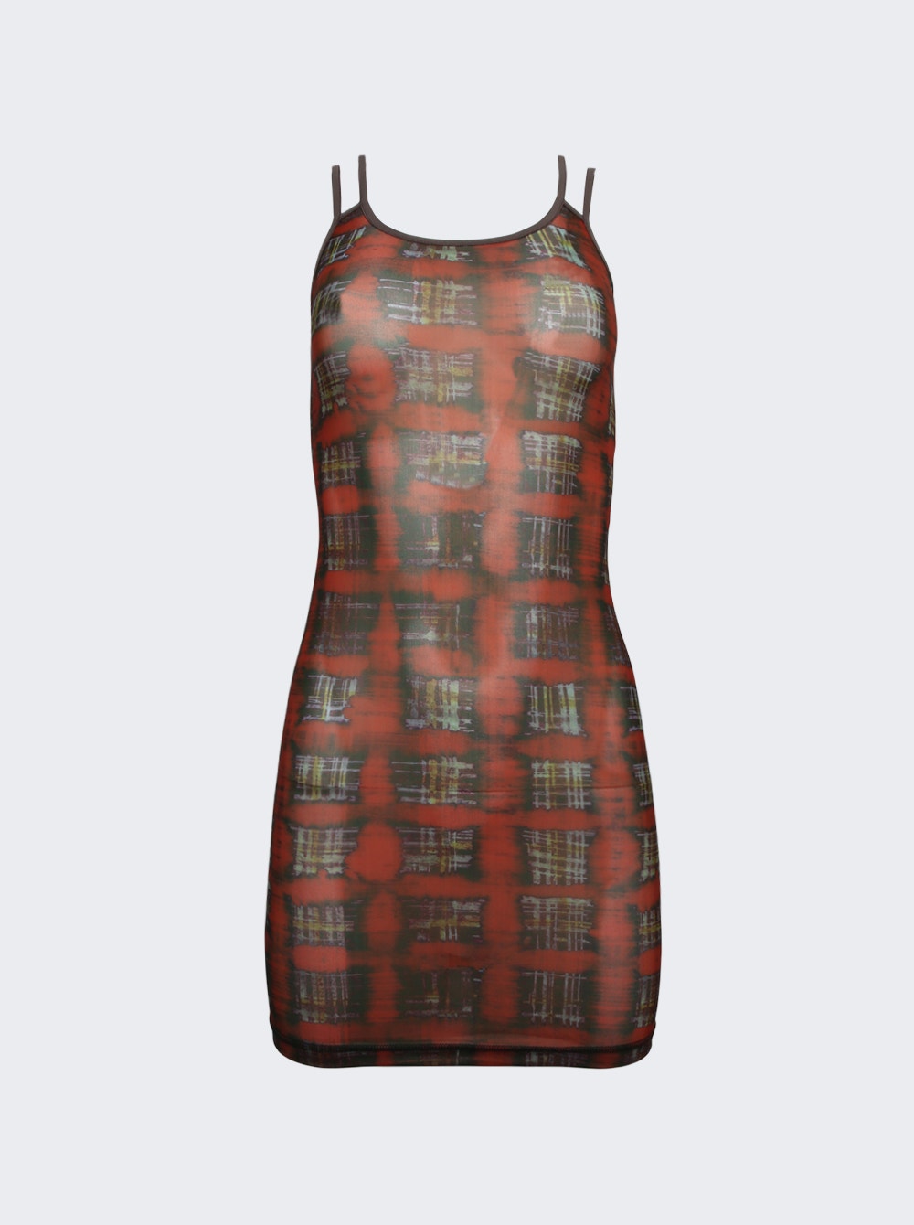 Women | KNWLS | Multi Strap Sport Dress With Logo Acid Plaid Ginger Red
