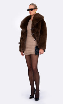 Oslo Faux Fur Jacket | Brown