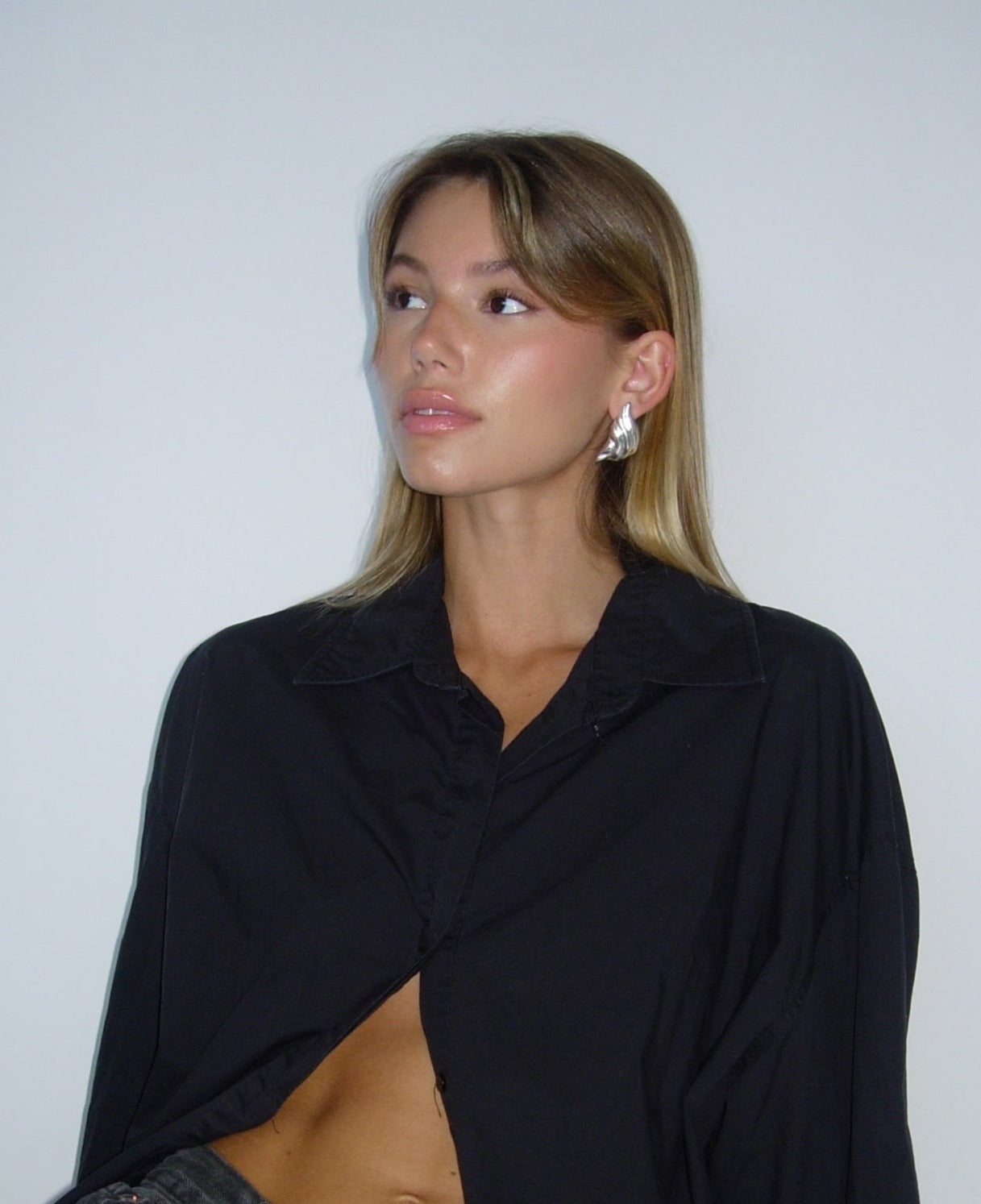 Croissant Statement Earrings | Silver Plated