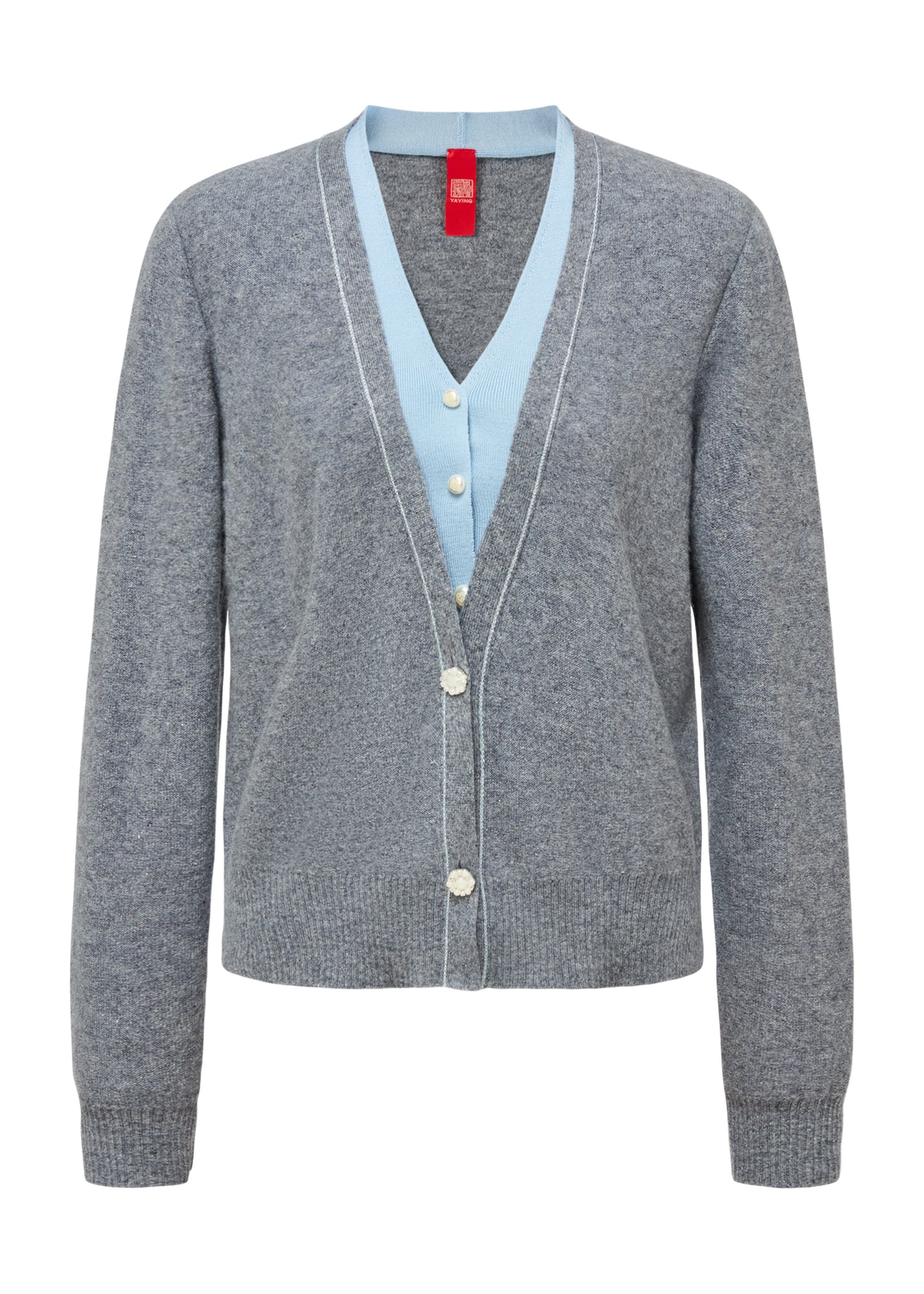 Faux Two-Piece Pullover | Grey