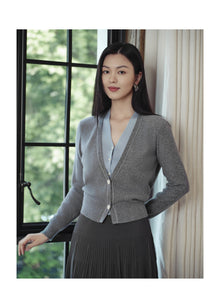 Faux Two-Piece Pullover | Grey