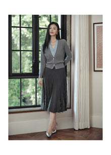 Faux Two-Piece Pullover | Grey