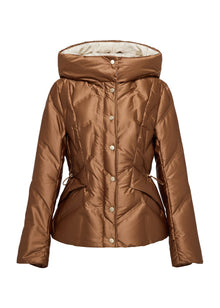 Fitted Puffer Jacket | Brown