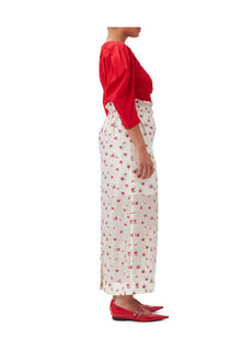 Floral Organza Jacquard Long Elasticated Skirt | Tofu
