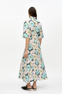 Floral Printed Cotton Long Shirt Dress | Multicolour