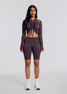 Drawstring Crop Top | Midnight Plum