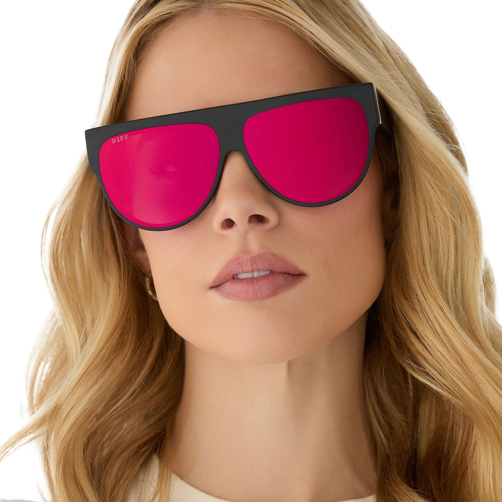 Womens | Georgie Sunglasses | Matte Black | Red Hot Summer Lenses
