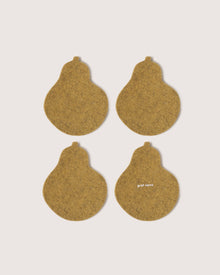 Merino Wool Gourd Coaster Solid 4 Pack | Ochre