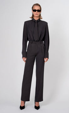 Elowen Bodysuit | Gray/White Stripe
