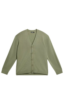 Lucas Knitted Cardigan in Oil Green by J.Lindeberg