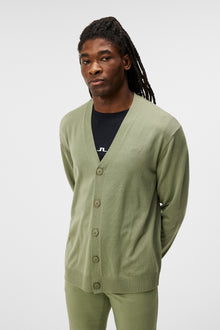 Men | Lucas Knitted Cardigan | Oil Green