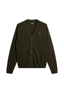 Lucas Knitted Cardigan in Forest Green by J.Lindeberg