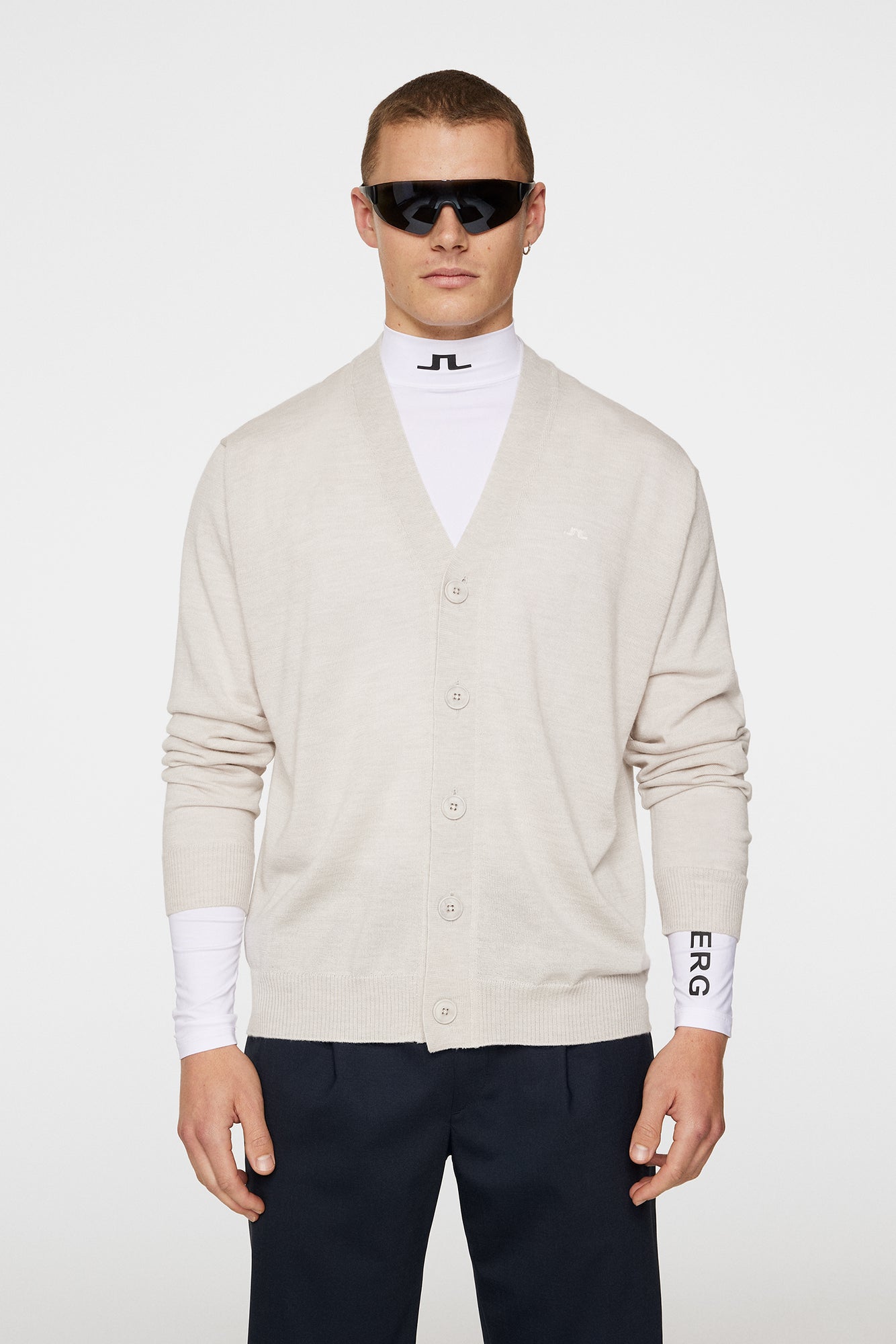 Men | Lucas Knitted Cardigan | Moonbeam