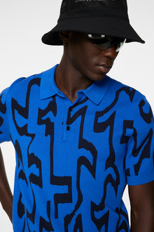 Men | Nate Jacquard Knitted Shirt | Glitch Slice Blue