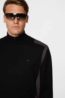 Men | Kendrick Knitted Zip Sweater | Black (V1)