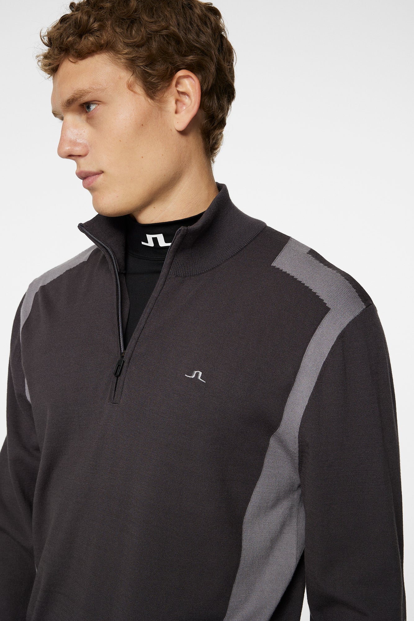 Men | Kendrick Knitted Zip Sweater | Asphalt