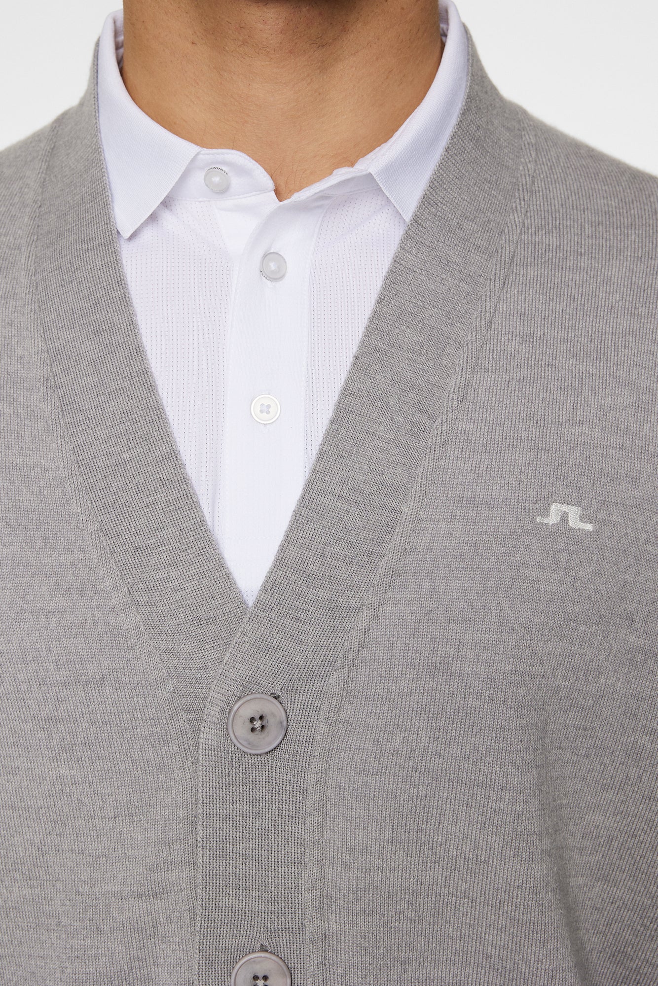 Men | Lucas Knitted Cardigan | Light Grey Melange