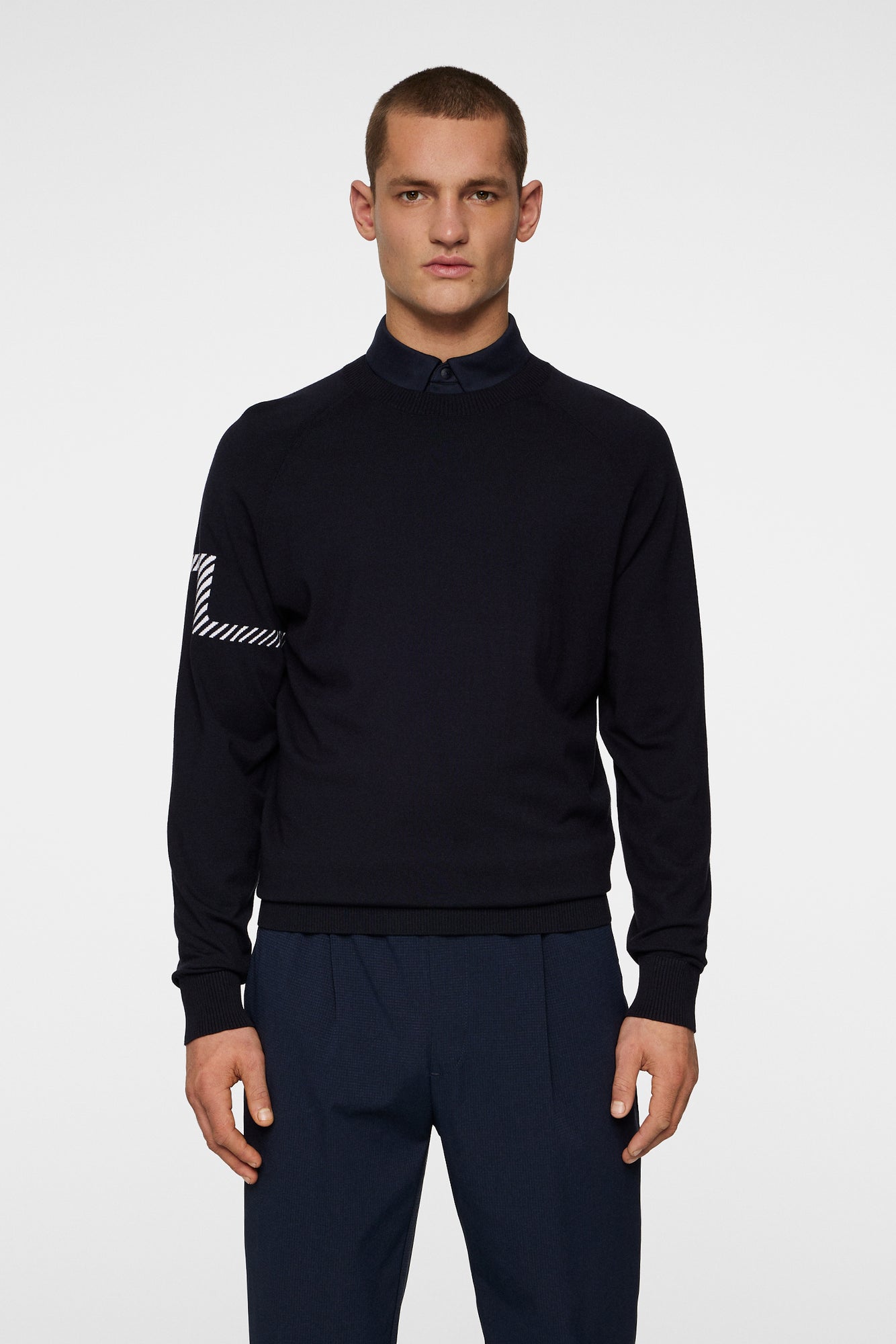 Men | Heath Knitted Sweater | JL Navy