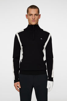 Men | Kendrick Knitted Zip Sweater | Black (V2)
