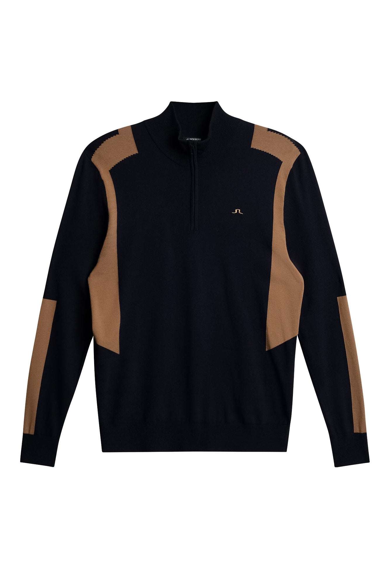 Kendrick Knitted Zip Sweater in Tigers Eye by J.Lindeberg