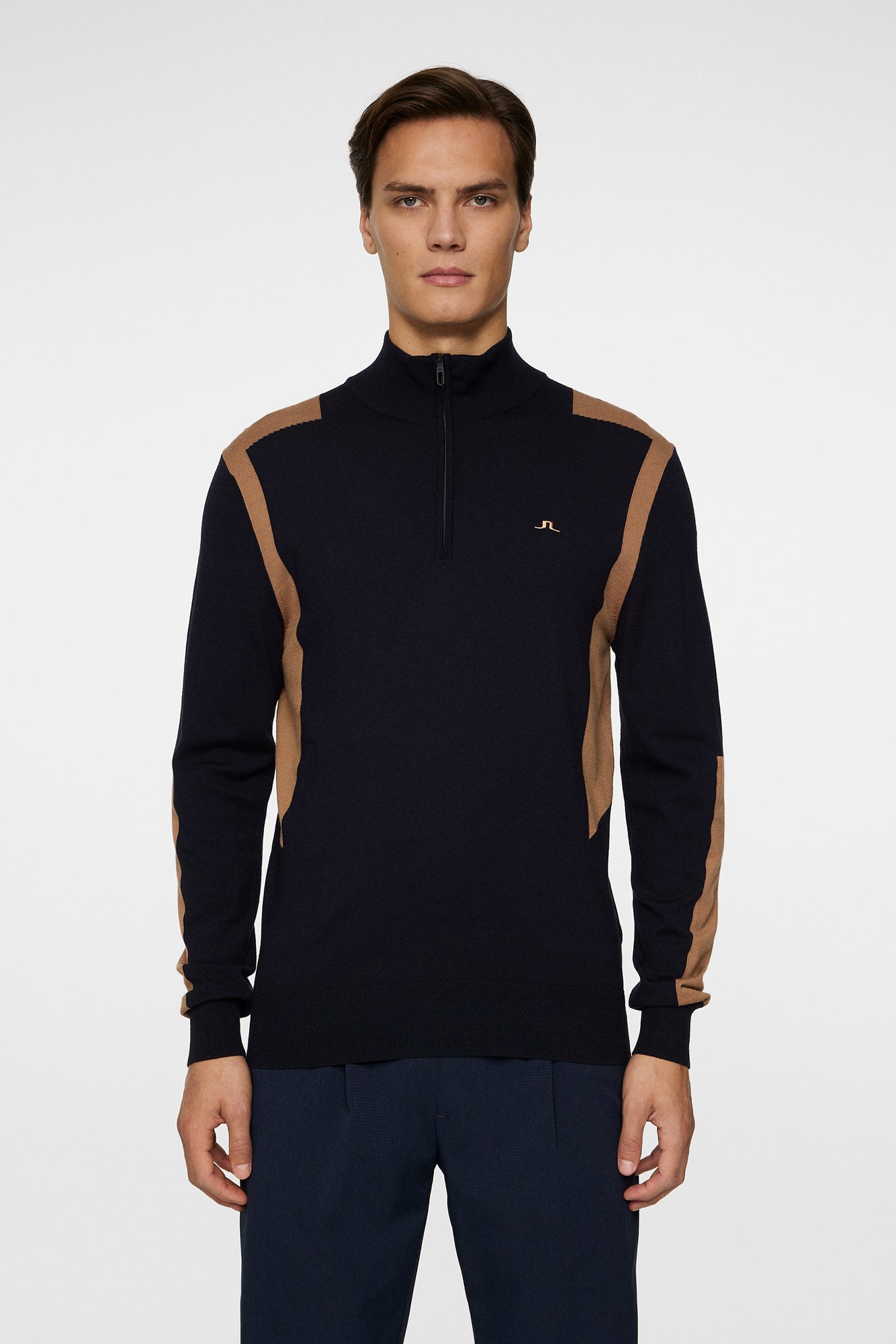 Men | Kendrick Knitted Zip Sweater | Tigers Eye