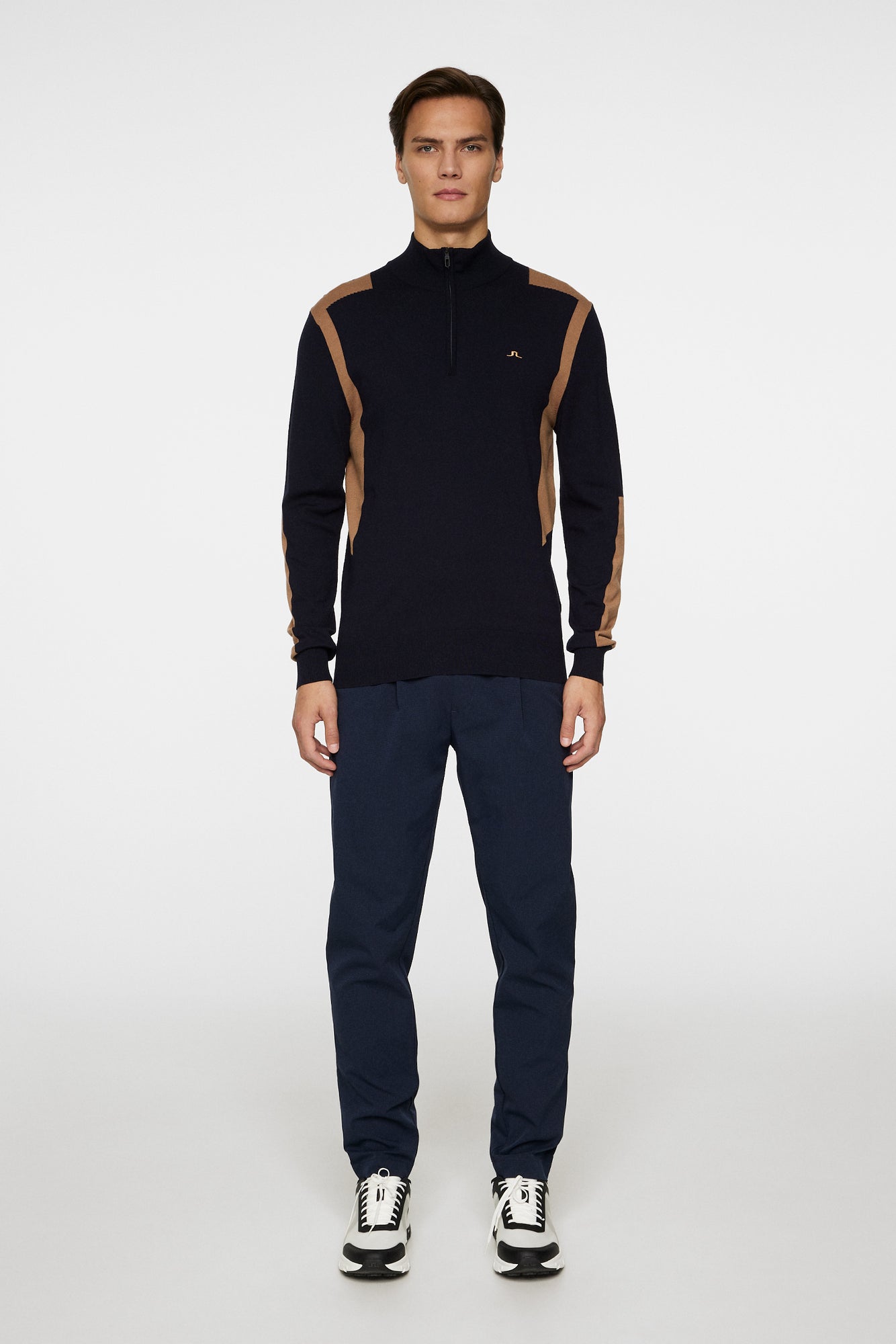 Men | Kendrick Knitted Zip Sweater | Tigers Eye