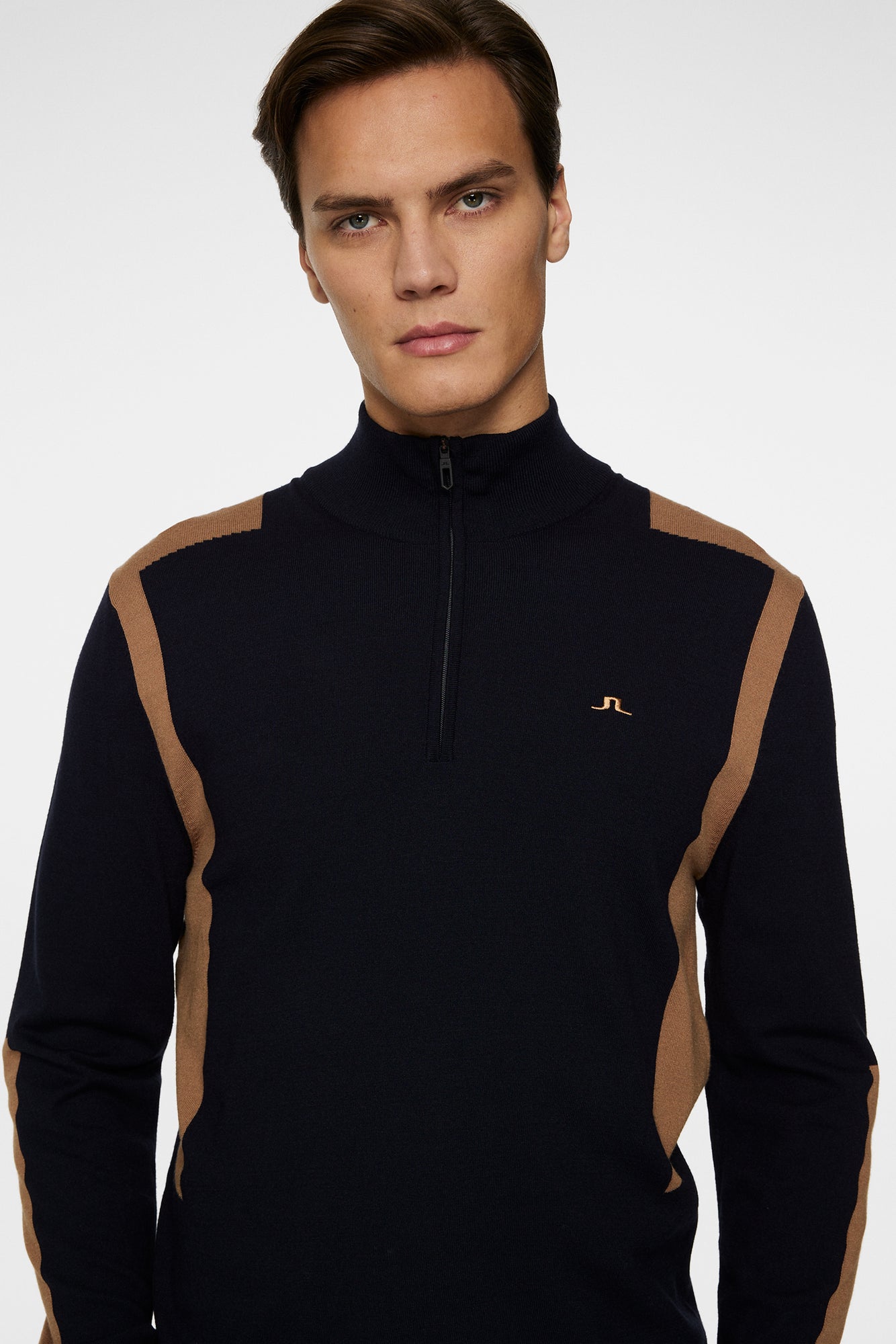 Men | Kendrick Knitted Zip Sweater | Tigers Eye