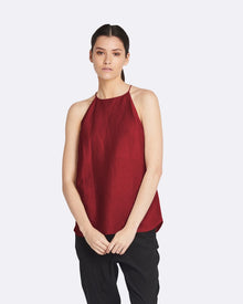 Emma Linen Halter Neck Cami | Creme