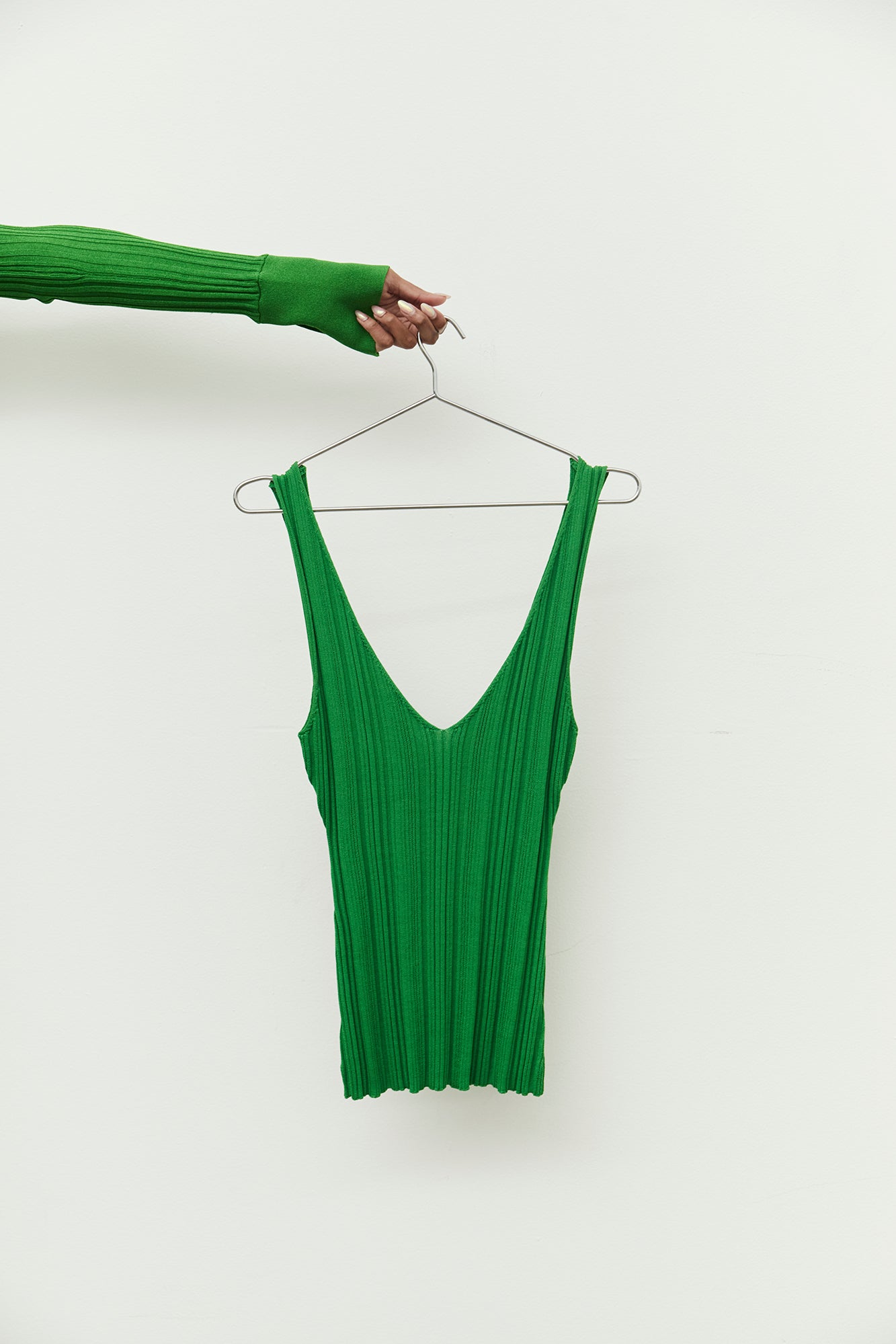 GINIA Brianna Knit Singlet in Emerald