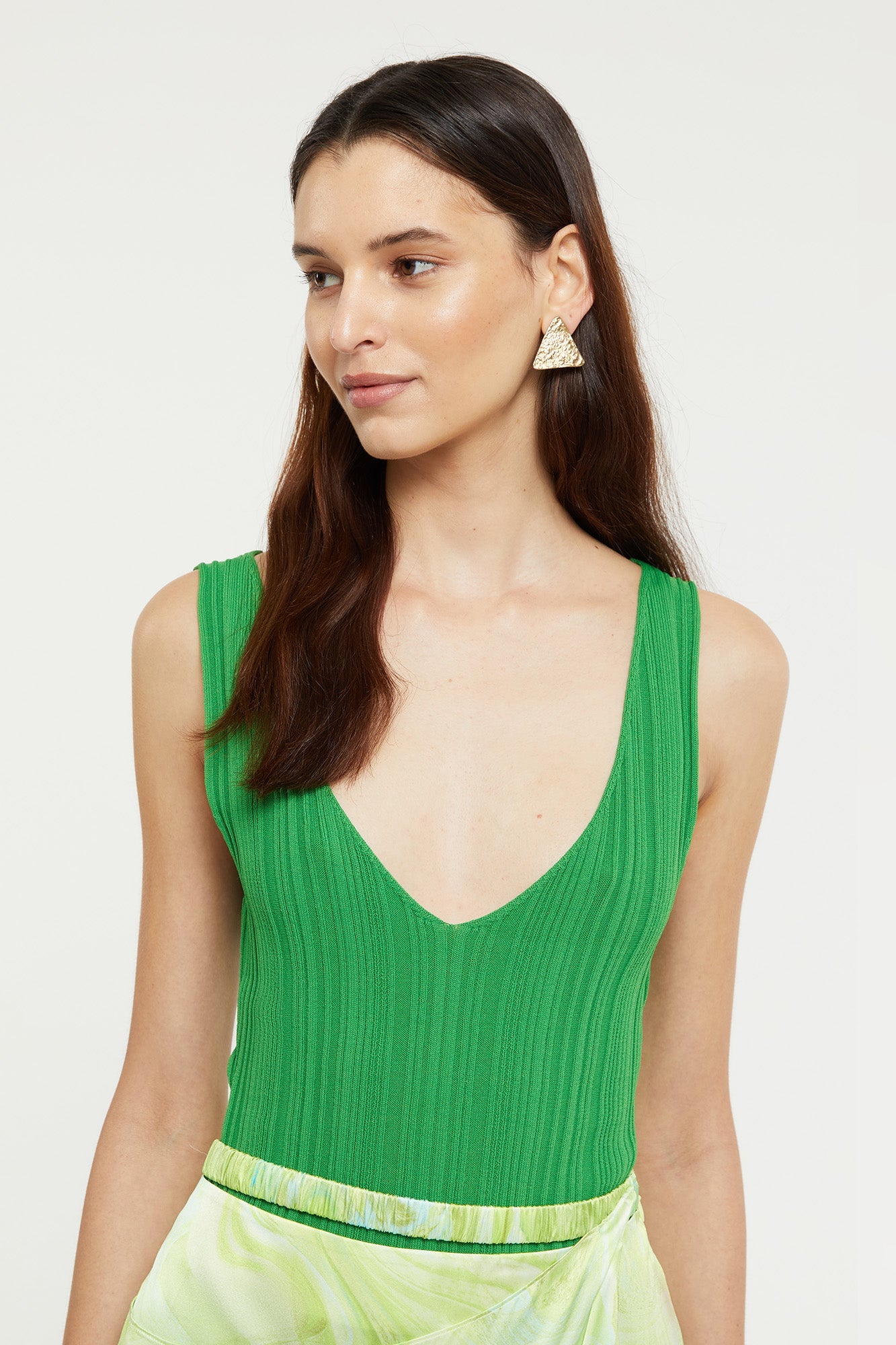 GINIA Brianna Knit Singlet in Emerald