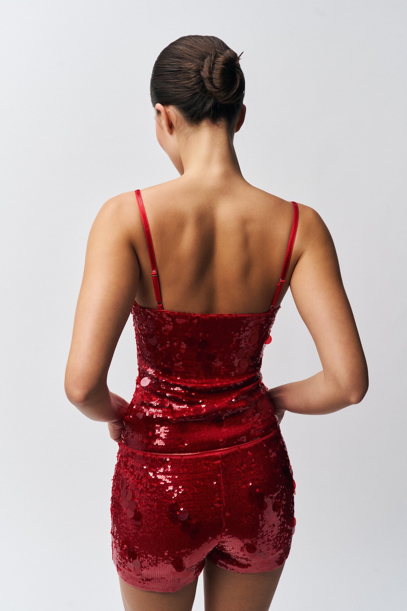 Womens | Paillette Cami | Candy Apple