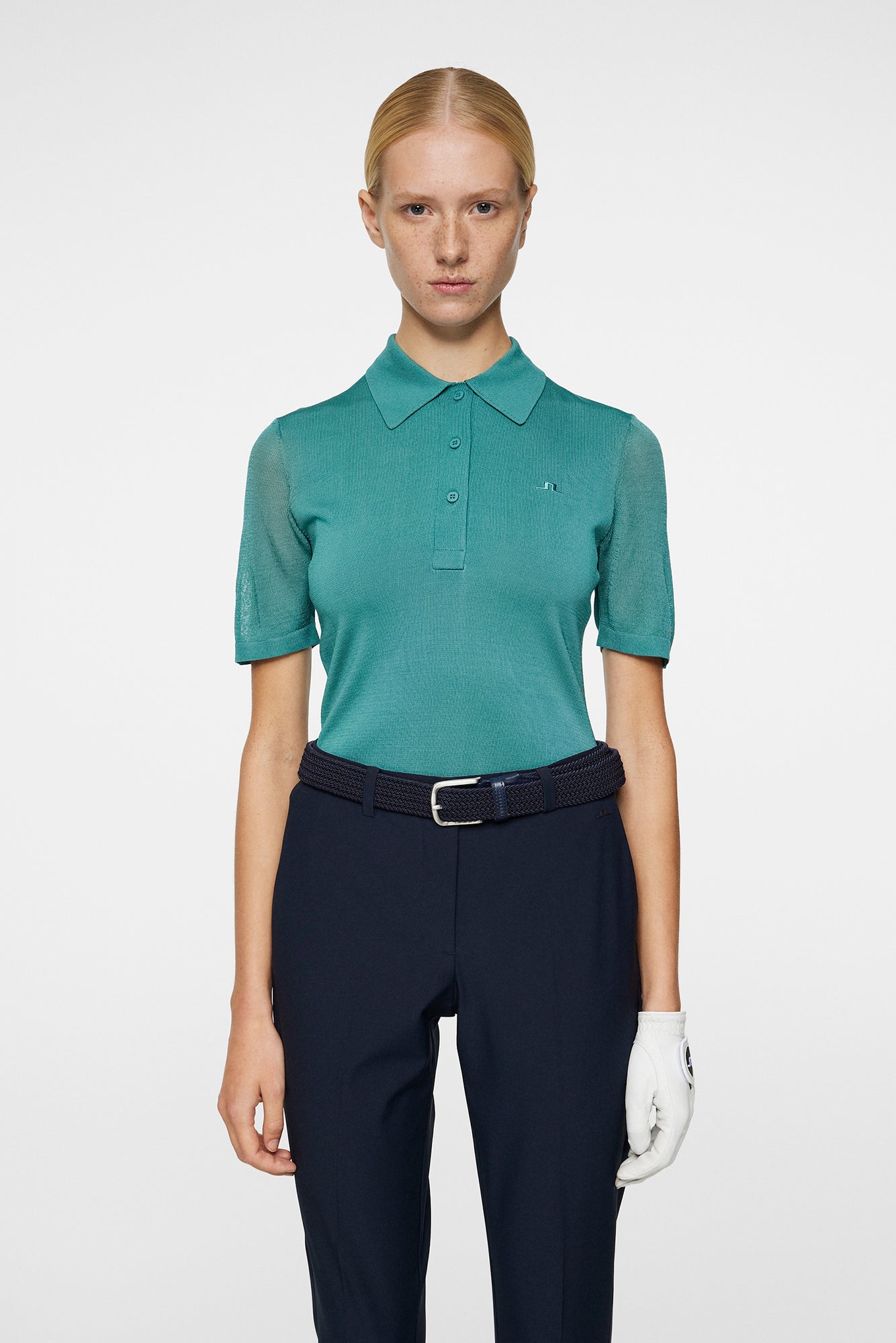 Amandine Knitted Polo in Teal by J.Lindeberg
