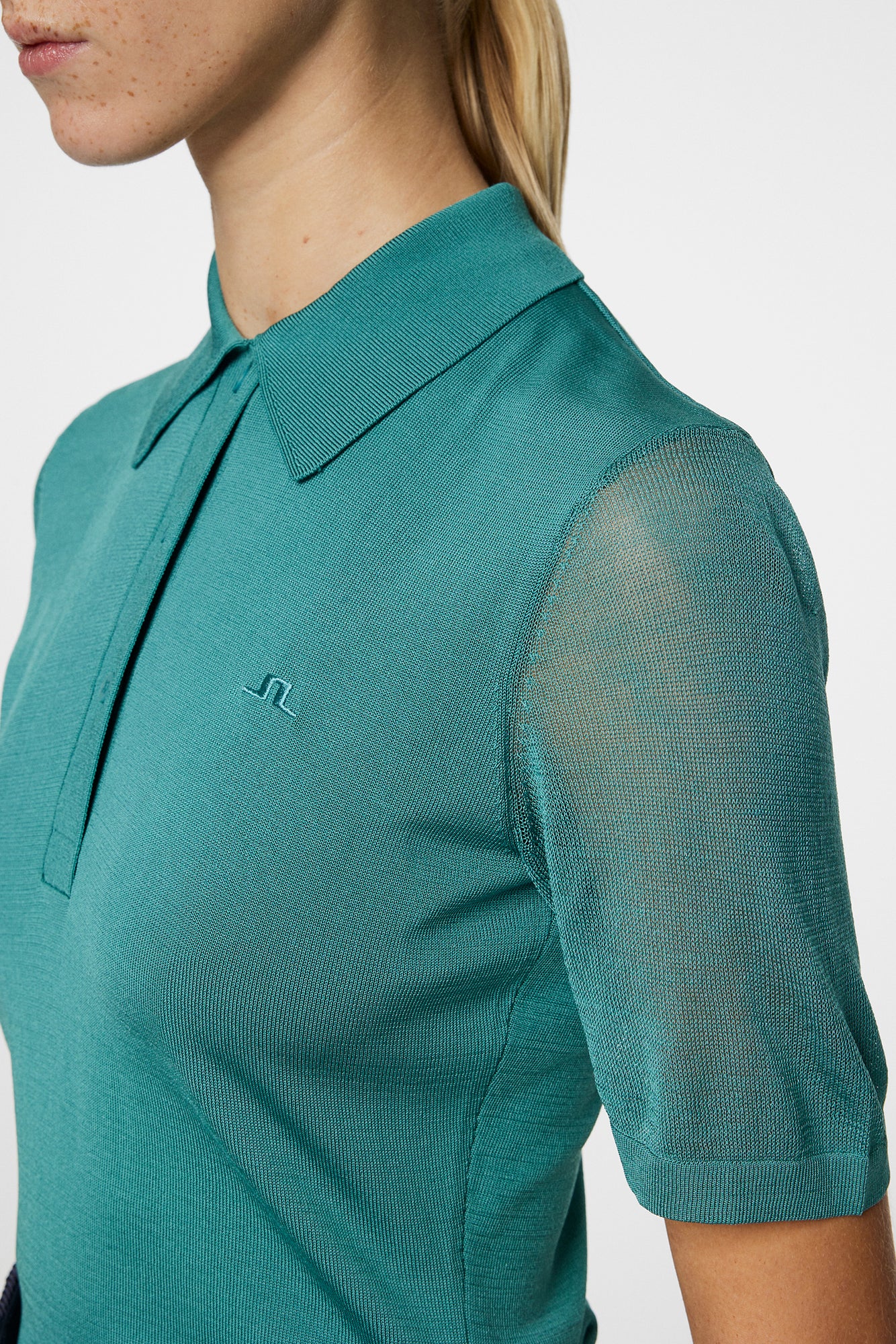 Women | Amandine Knitted Polo | Teal