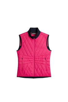 Holma Quilt Hybrid Vest in Pink Peacock by J.Lindeberg