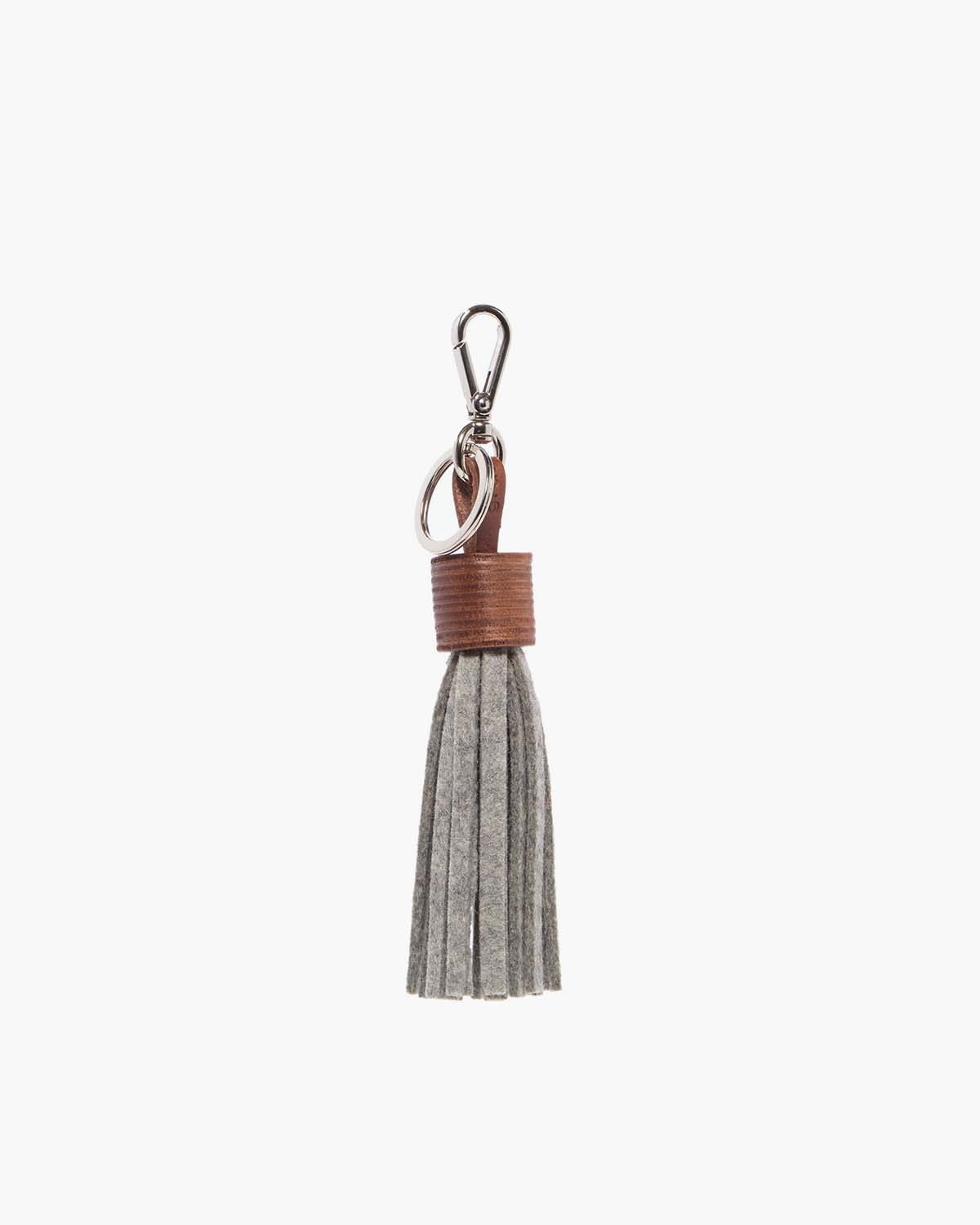 Merino Wool/Leather Tassel | Granite/Sienna