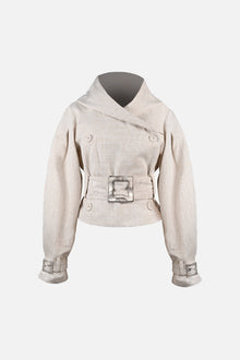 Ganna Belted Jacket | Snakeskin Jacquard